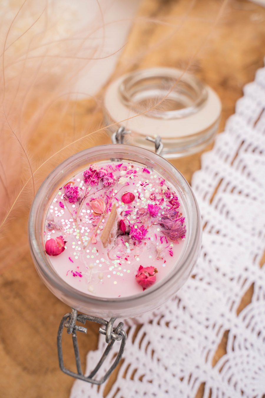 Bougie seconde main pot en verre